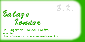 balazs kondor business card